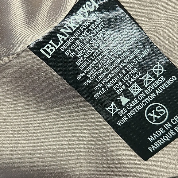 Blank NYC Cream Vegan Leather Moto Jacket Asymmetrical Zipper - Picture 5 of 6